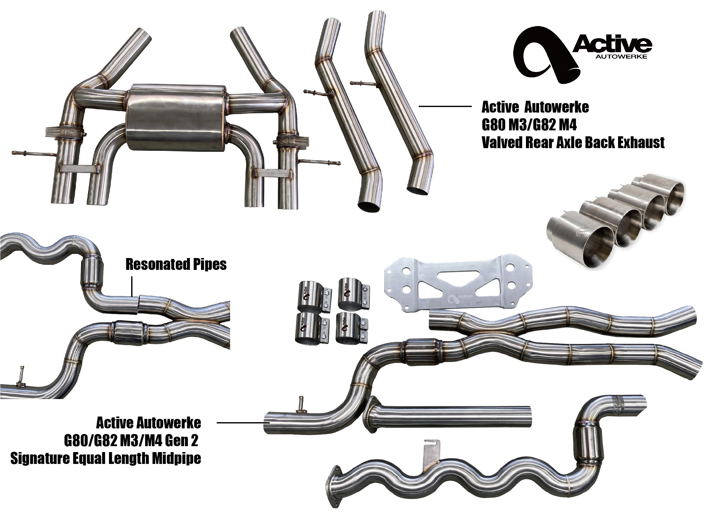 Active Autowerke G80/G82 Exhaust Bundle Equal Length Resonated