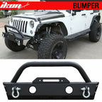 2007-2017 Jeep Wrangler JK Front Bumper Guard Winch Plate Light Steel