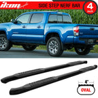 2005-2017 Toyota Tacoma Double Cab 4'' Oval Black Running Boards Steel