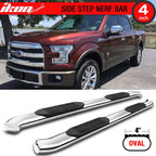 2015-2022 Ford F-150 4in Side Steps Bar Running Boards Stainless Steel