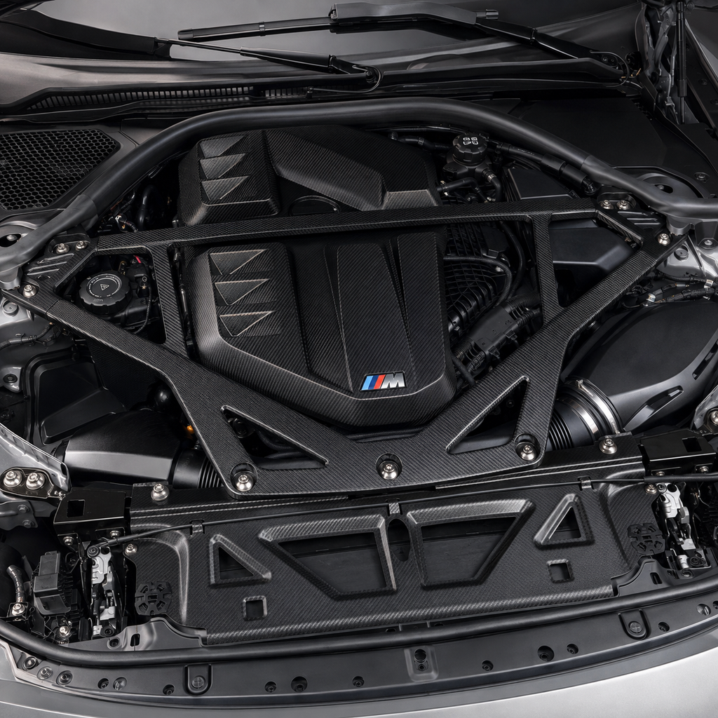 CSL Carbon Fiber Strut Brace for BMW G87 M2 G80 M3 G82 G83 M4 by Stratec Systems