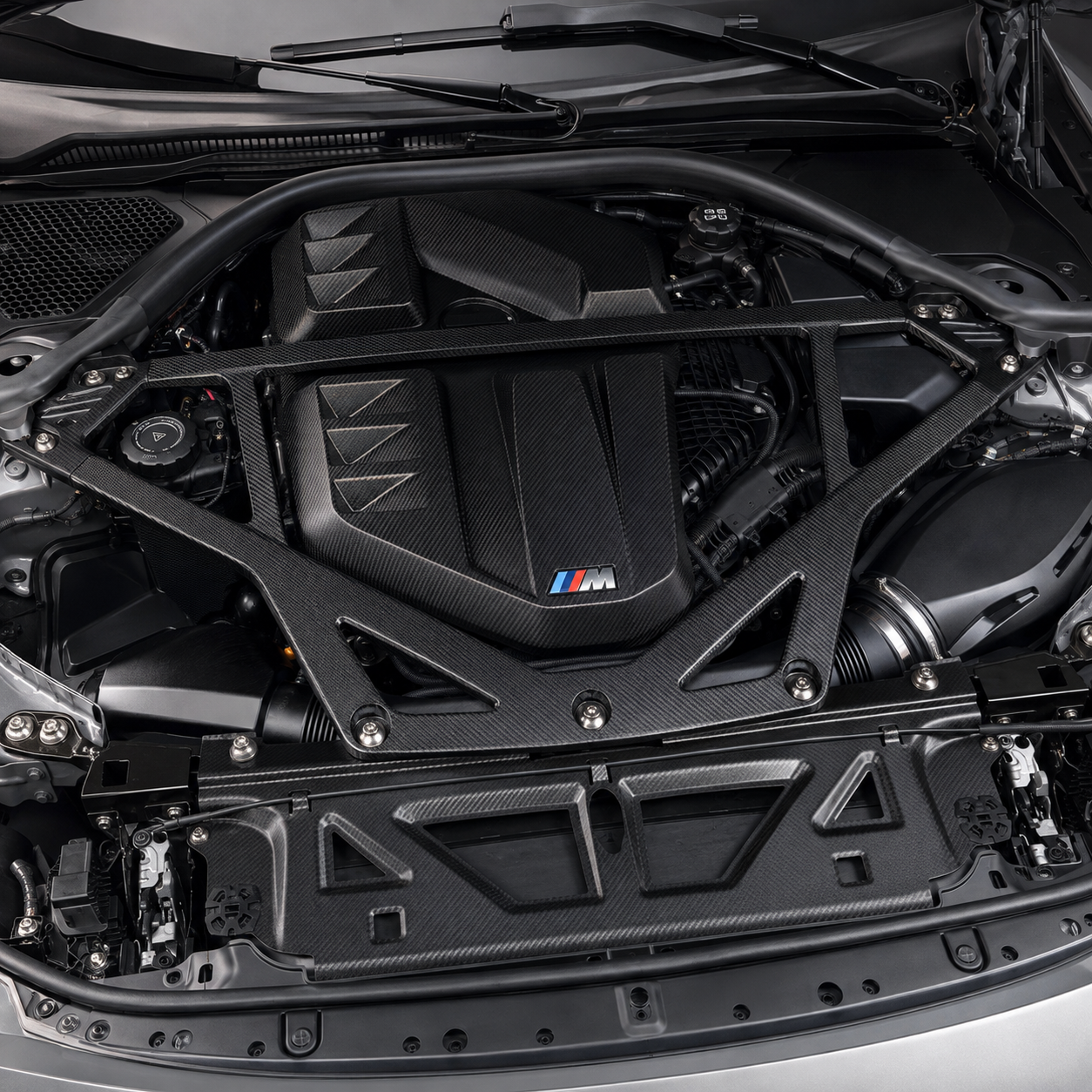 CSL Carbon Fiber Strut Brace for BMW G87 M2 G80 M3 G82 G83 M4 by Stratec Systems