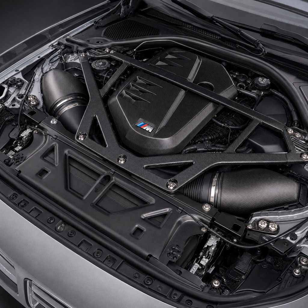 CSL Carbon Fiber Strut Brace for BMW G87 M2 G80 M3 G82 G83 M4 by Stratec Systems