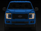Raxiom 18-20 Ford F-150 CXR Series LED Headlights with Amber DRL- Black Housing- Clear Lens