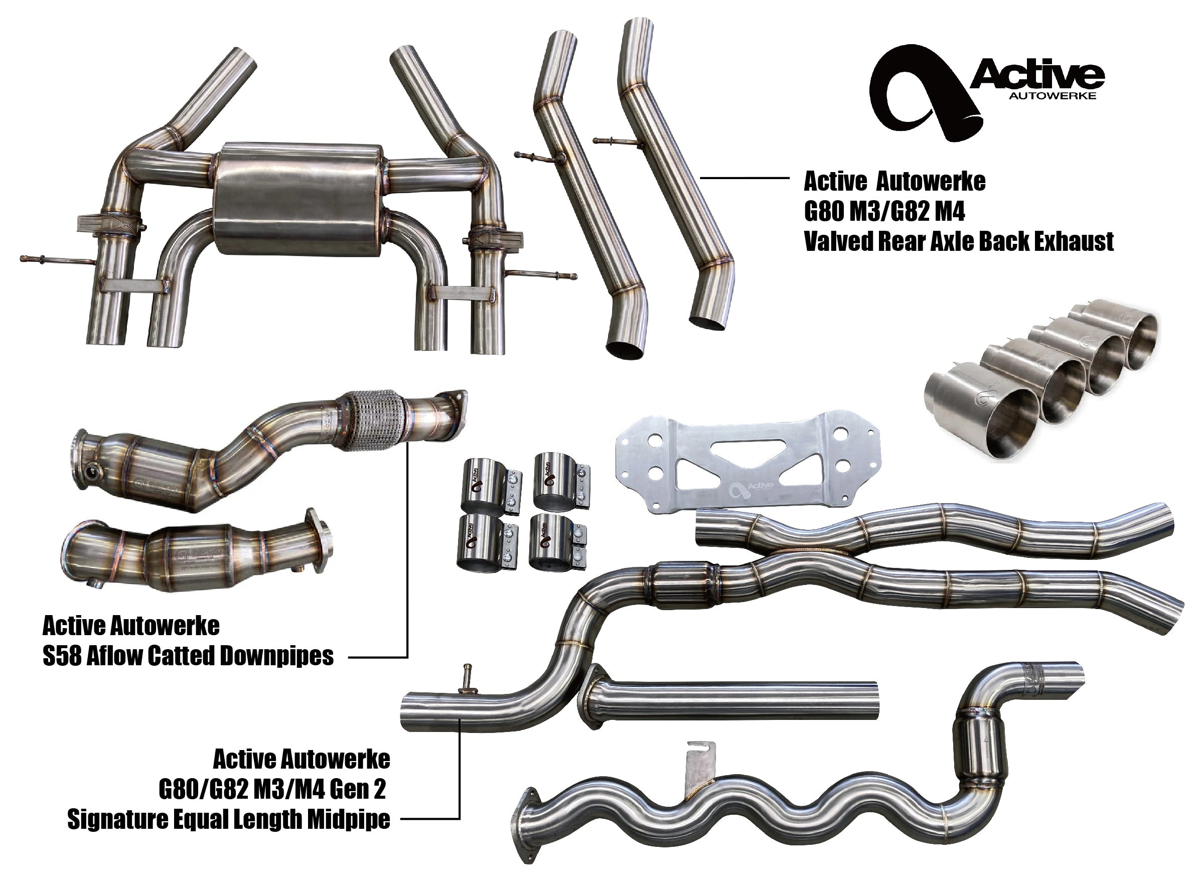 Active Autowerke G80/G82 Exhaust Bundle AFlow Equal Length