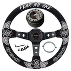 BW Rose 350mm Racing Steering Wheel + Hub Adapter Boss Kit for Civic, Del Sol, Integra - Bull Boost Performance