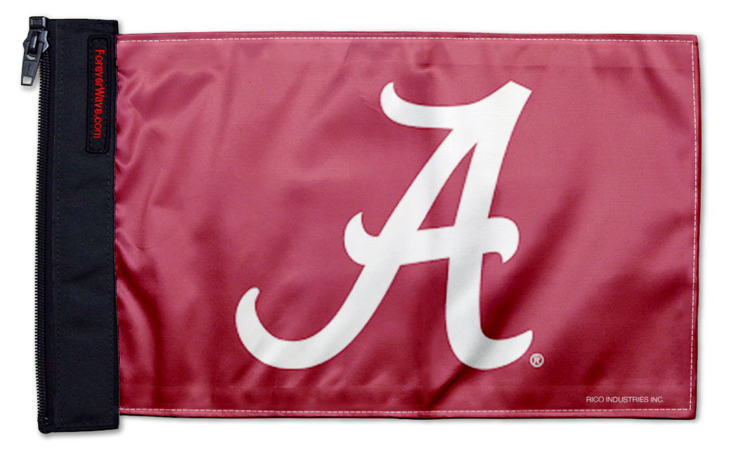 Alabama A  Red11"x17" Forever Wave Flag for Golf Carts