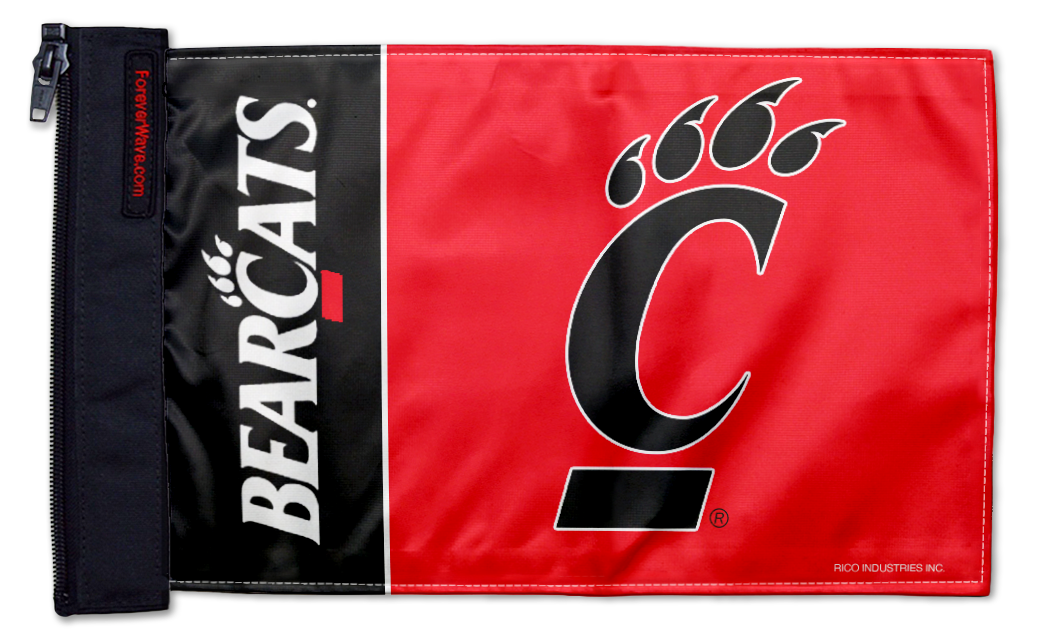 Cincinnati Bearcats 11"x17" Forever Wave Flag for Jeep Wrangler TJ 1996-2006