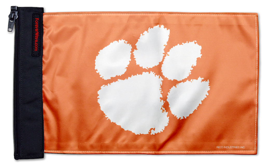 Clemson 11"x17" Forever Wave Flag for Jeep Wrangler CJ-7 and CJ-8 1976-1986
