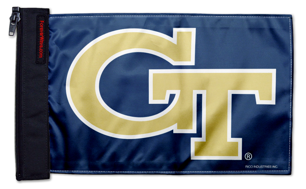 Georgia Tech 11"x17" Forever Wave Flag for Jeep Wrangler JLU 4-Door 2018-Present