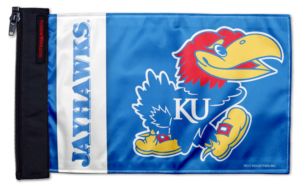 Kansas 11"x17" Forever Wave Flag for Jeep Wrangler JK 2-Door 2007-2018