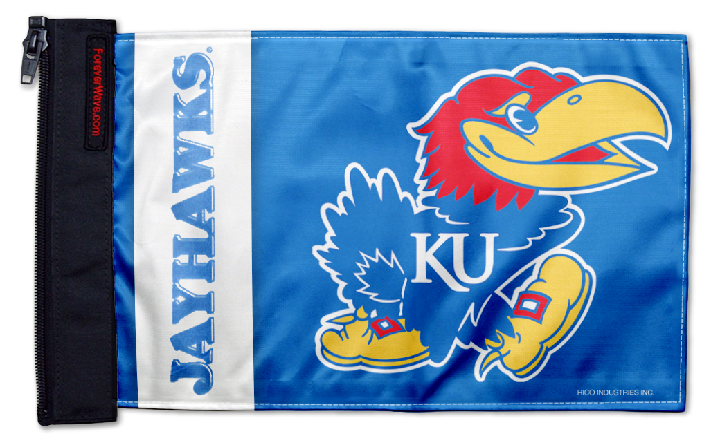 Kansas 11"x17" Forever Wave Flag for Jeep Wrangler JK 2-Door 2007-2018