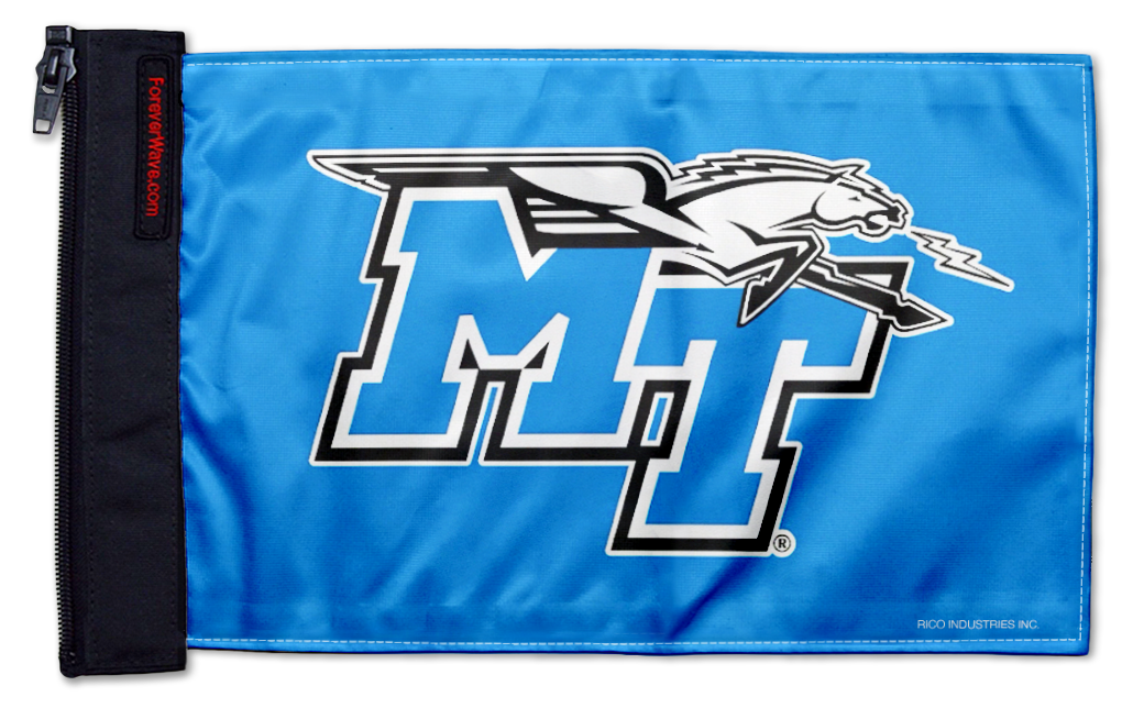 Middle Tennessee State 11"x17" Forever Wave Flag for Golf Carts