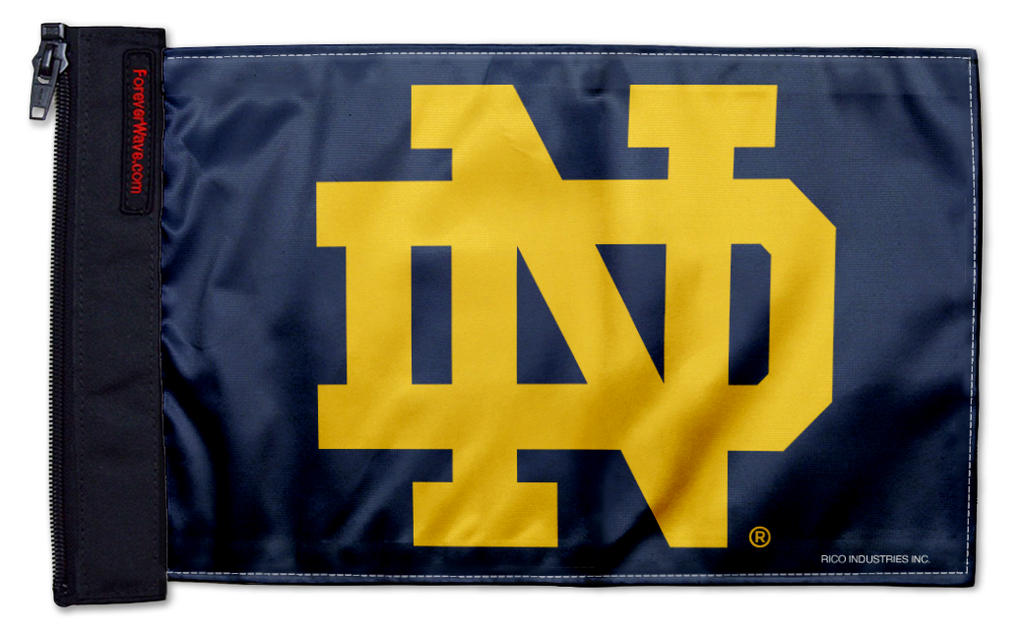 Notre Dame 11"x17" Forever Wave Flag for Jeep Wrangler TJ 1996-2006