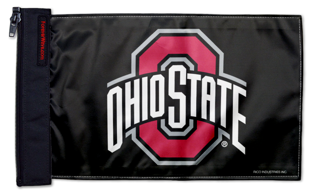 Ohio State Black11"x17" Forever Wave Flag for Golf Carts