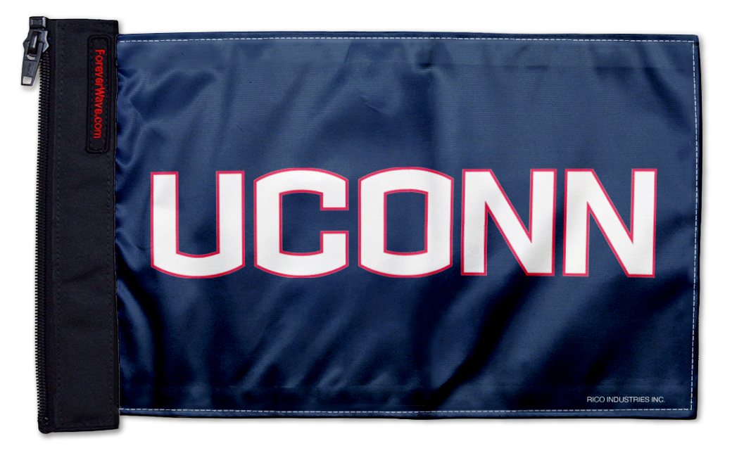 Connecticut UCONN 11"x17" Forever Wave Flag for Jeep Wrangler CJ-7 and CJ-8 1976-1986