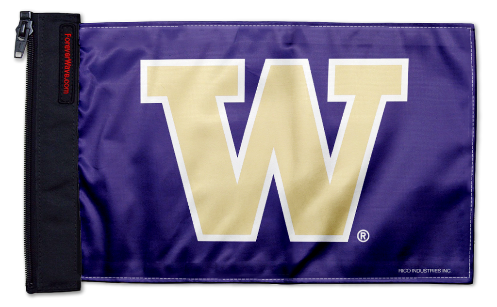 Washington Huskies 11"x17" Forever Wave Flag for Jeep Wrangler JK 2-Door 2007-2018