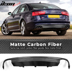 2012-2015 Audi A6 C7 S6 Style Rear Bumper Lip Diffuser Carbon Fiber