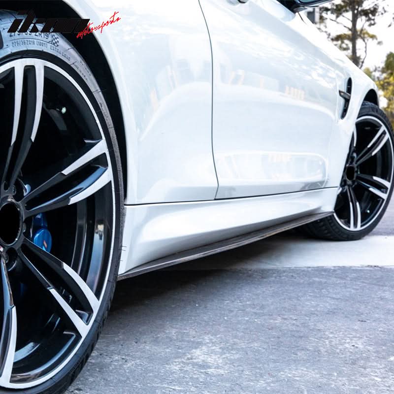 2015-2020 BMW M4 F82 F83 MP Style 2PCS Side Skirts Carbon Fiber FRP