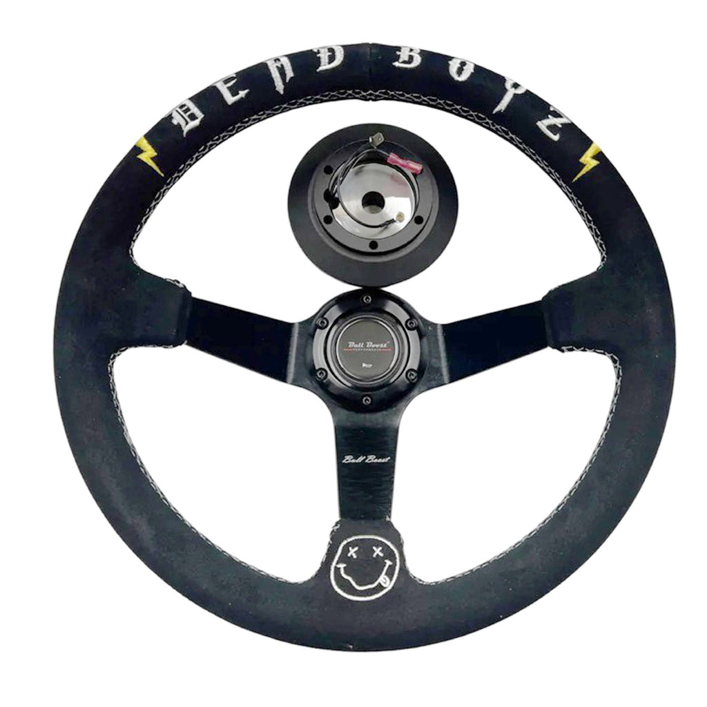Deadboyz 350mm Steering Wheel + Short Hub Adapter Kit For Mazda Miata RX-7 RX-8 MX-3 MX-6 - Bull Boost Performance