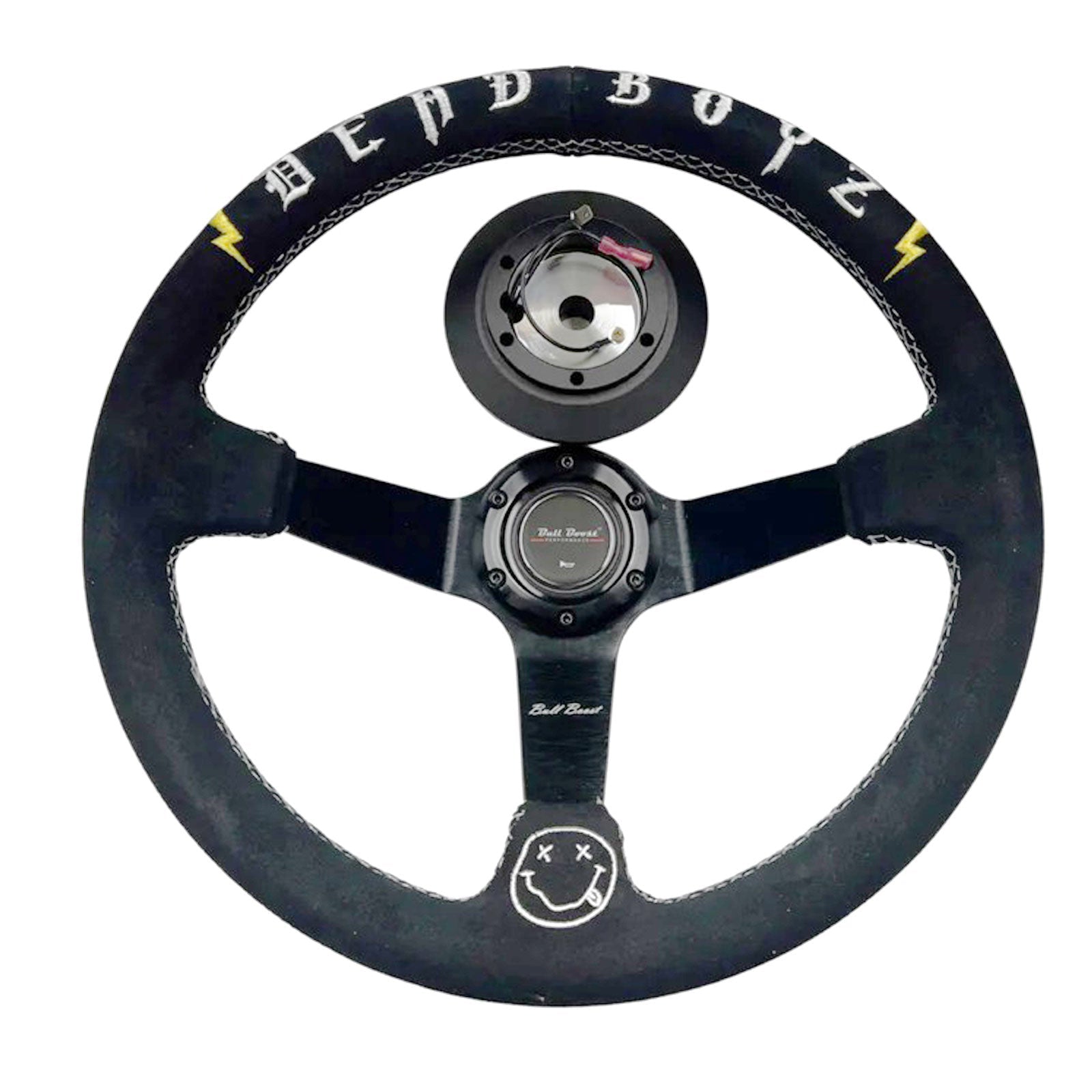 Deadboyz 350mm Steering Wheel + Short Hub Adapter Kit For Mazda Miata RX-7 RX-8 MX-3 MX-6 - Bull Boost Performance