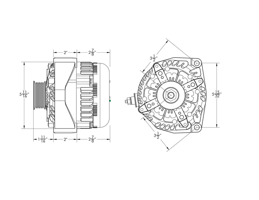 Mechman 370 Amp RVC Bypass High Output Alternator 2014+ Chevrolet GMC Cadillac - Red Billet