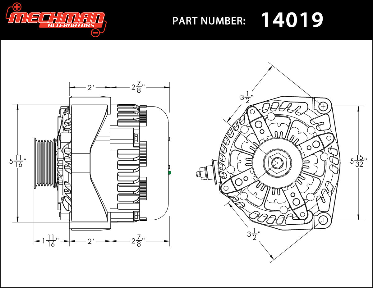 Mechman 400 Amp RVC Bypass High Output Alternator 2014+ Chevrolet GMC Cadillac