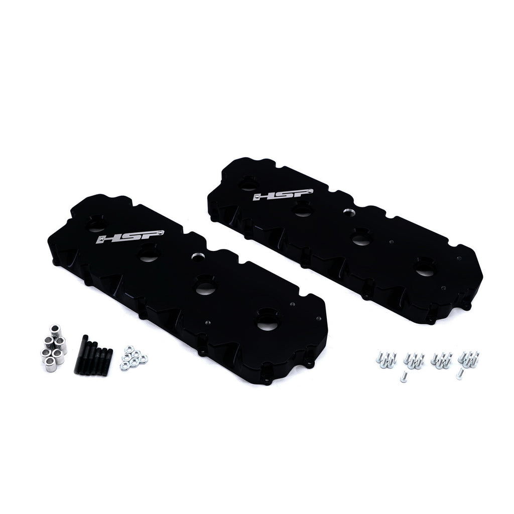 2001-2004 Chevrolet / GMC Billet Valve Covers Silk Satin Black