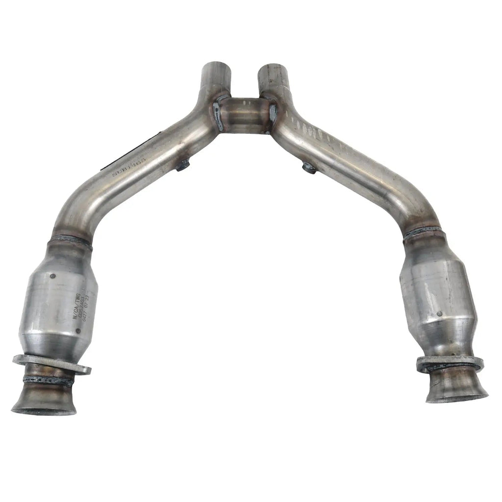 BBK Ford Mustang V6 High Flow Catted Short Mid H-Pipe For Long Tubes 15-17