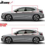 2017-2020 Honda Civic Gloss Black Window Trim Chrome Delete Vinyl Kit