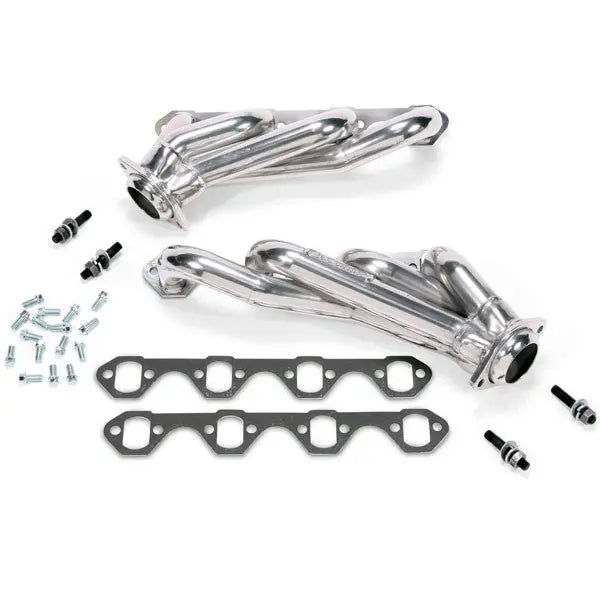BBK Ford Mustang 351 Swap 1-5/8 Shorty Exhaust Headers Polished Silver Ceramic 79-93