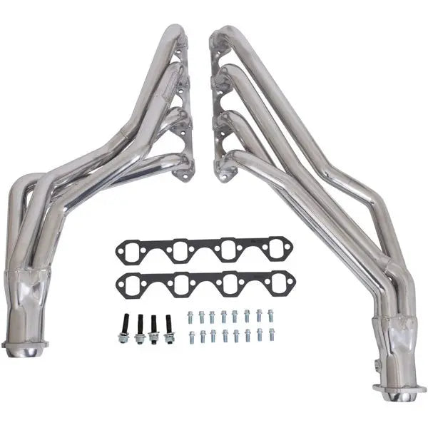 BBK Ford Mustang 5.0 1-5/8 Long Tube Exhaust Headers Automatic Trans Polished Silver Ceramic 79-93