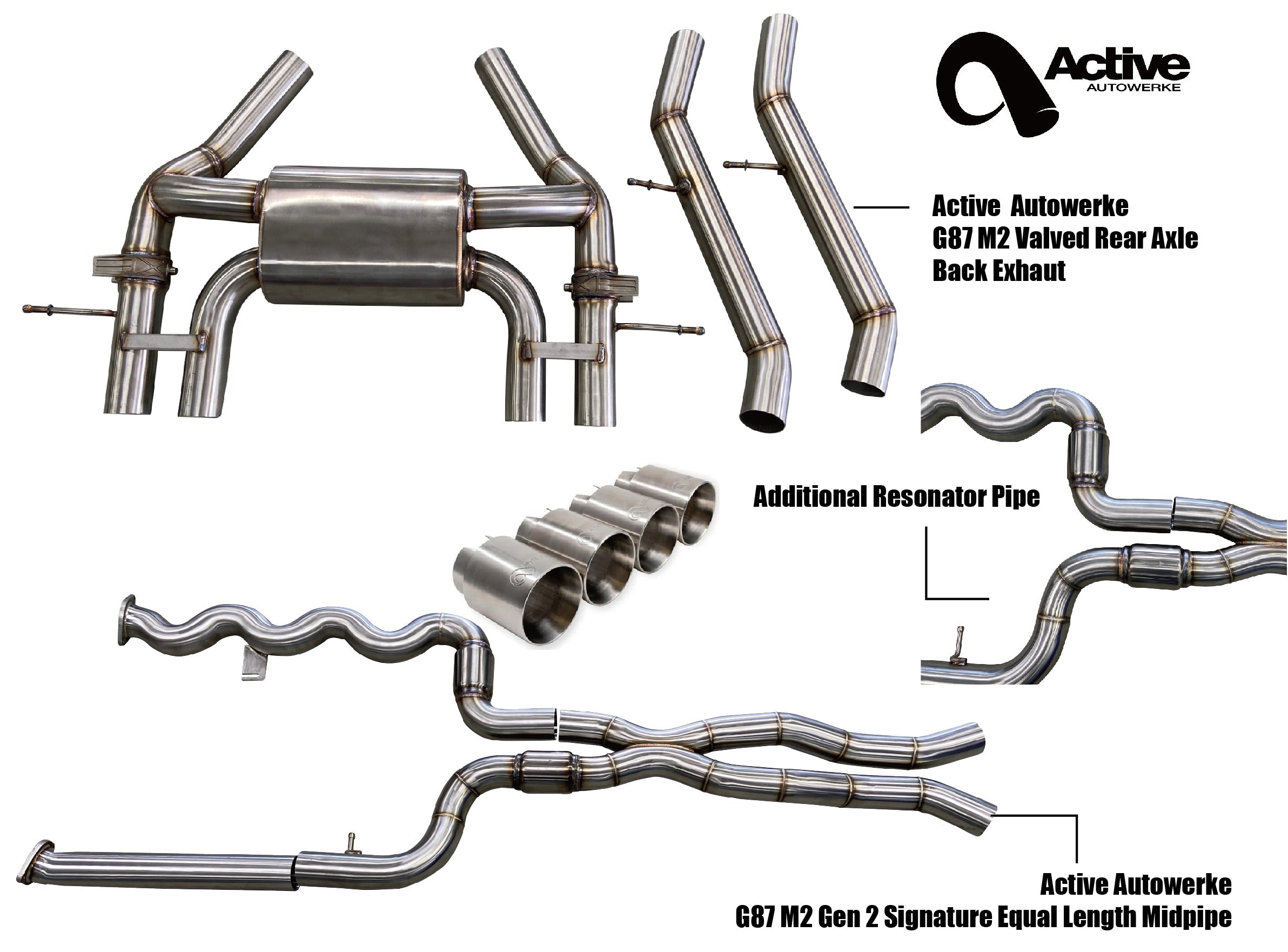 Active Autowerke G87 M2 Exhaust Bundle Equal Length Resonated