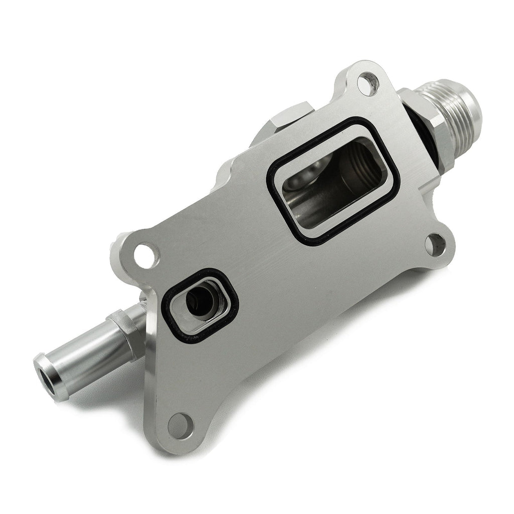 16AN K Series Upper Coolant Housing W Straight Elbow Hose Fitting For K20Z3 K24 - Bull Boost Performance