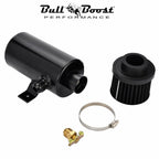 2 port Oil Catch Tank Can Baffled Breather Filter Aluminum 750ml Reservoir - Bull Boost Performance