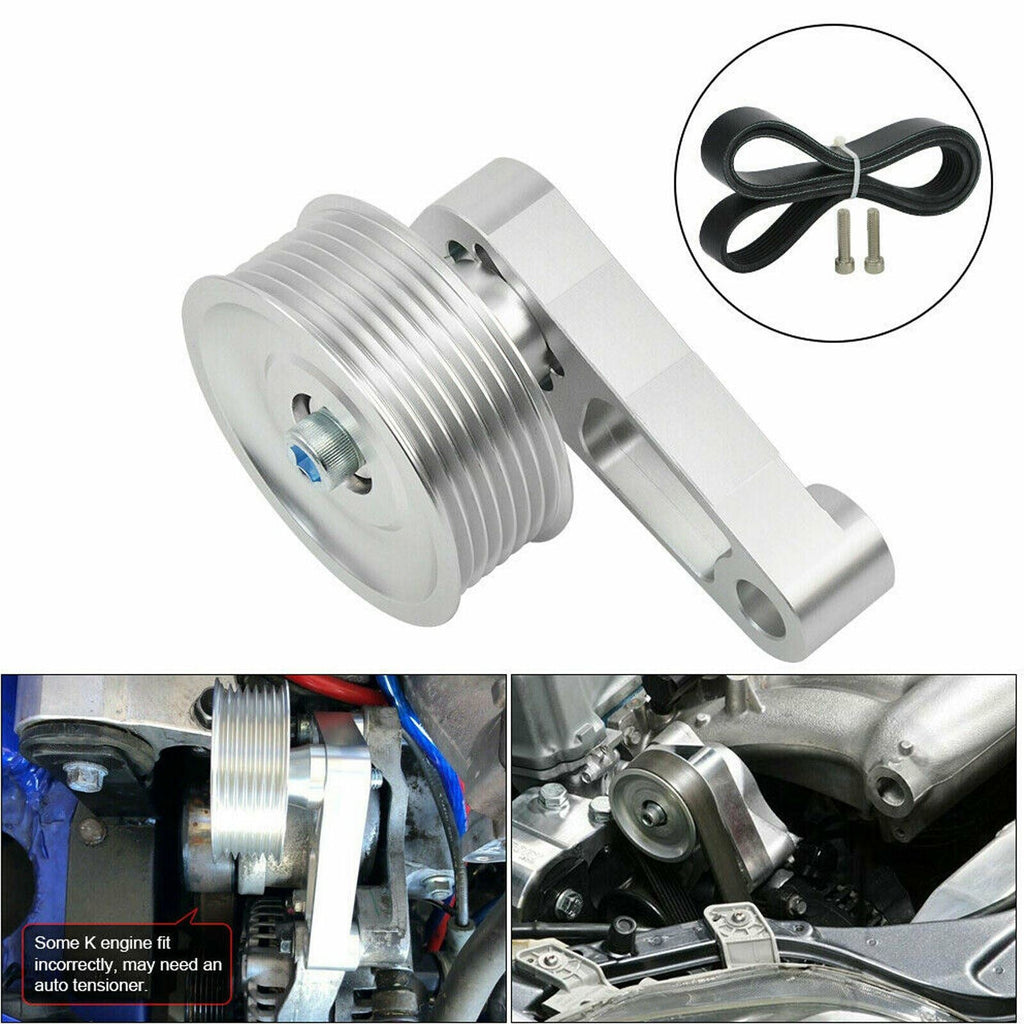 K Series Swap Adjustable EP3 Idler Pulley Belt Kit For Civic Integra Honda Tuned K20 - Bull Boost Performance