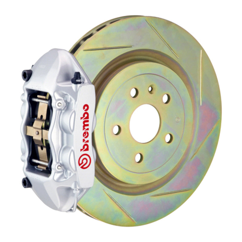 Brembo 10-15 Camaro V6 Rear GT BBK 4 Piston Cast 365x28 1pc Rotor Slotted Type-1-Silver