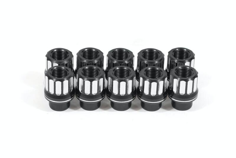 BMR Lug Nut Kit 14mm x 1.50 RH Conical 12-pt Aluminum (Set of 10) - Black Anodized