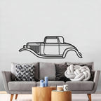1932 De Luxe Five-Window Coup Metal Car Wall Art - MT0005
