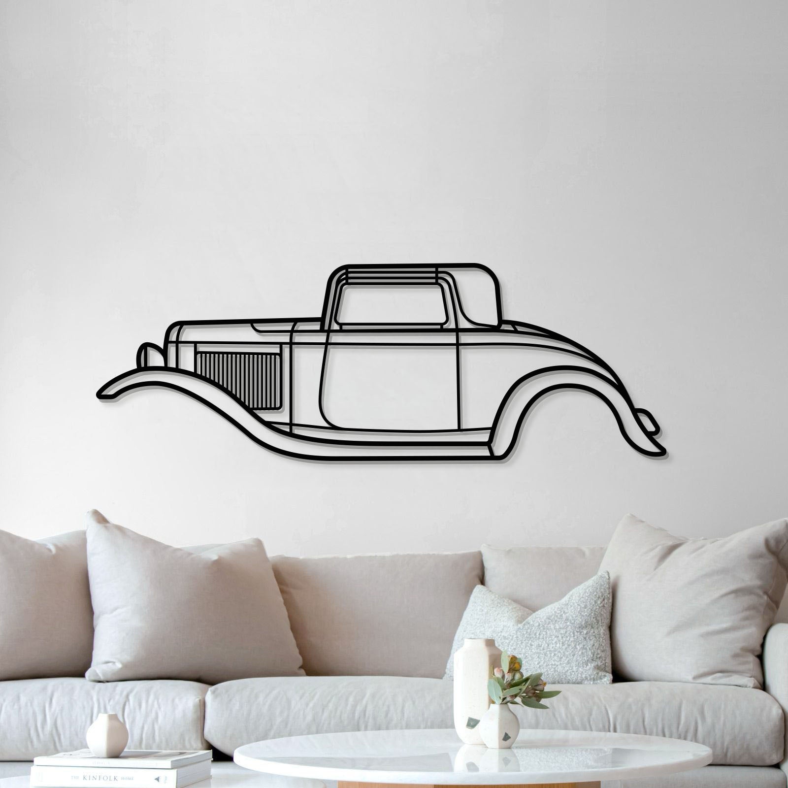 1932 De Luxe Five-Window Coup Metal Car Wall Art - MT0005