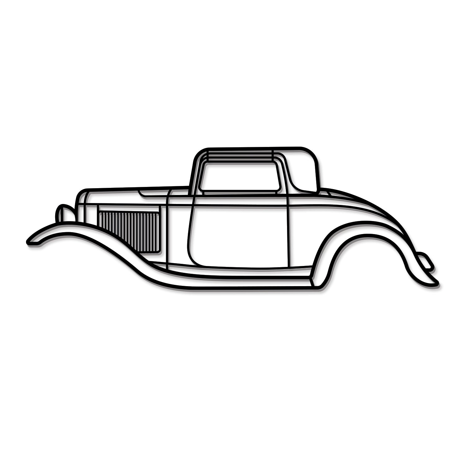 1932 De Luxe Five-Window Coup Metal Car Wall Art - MT0005