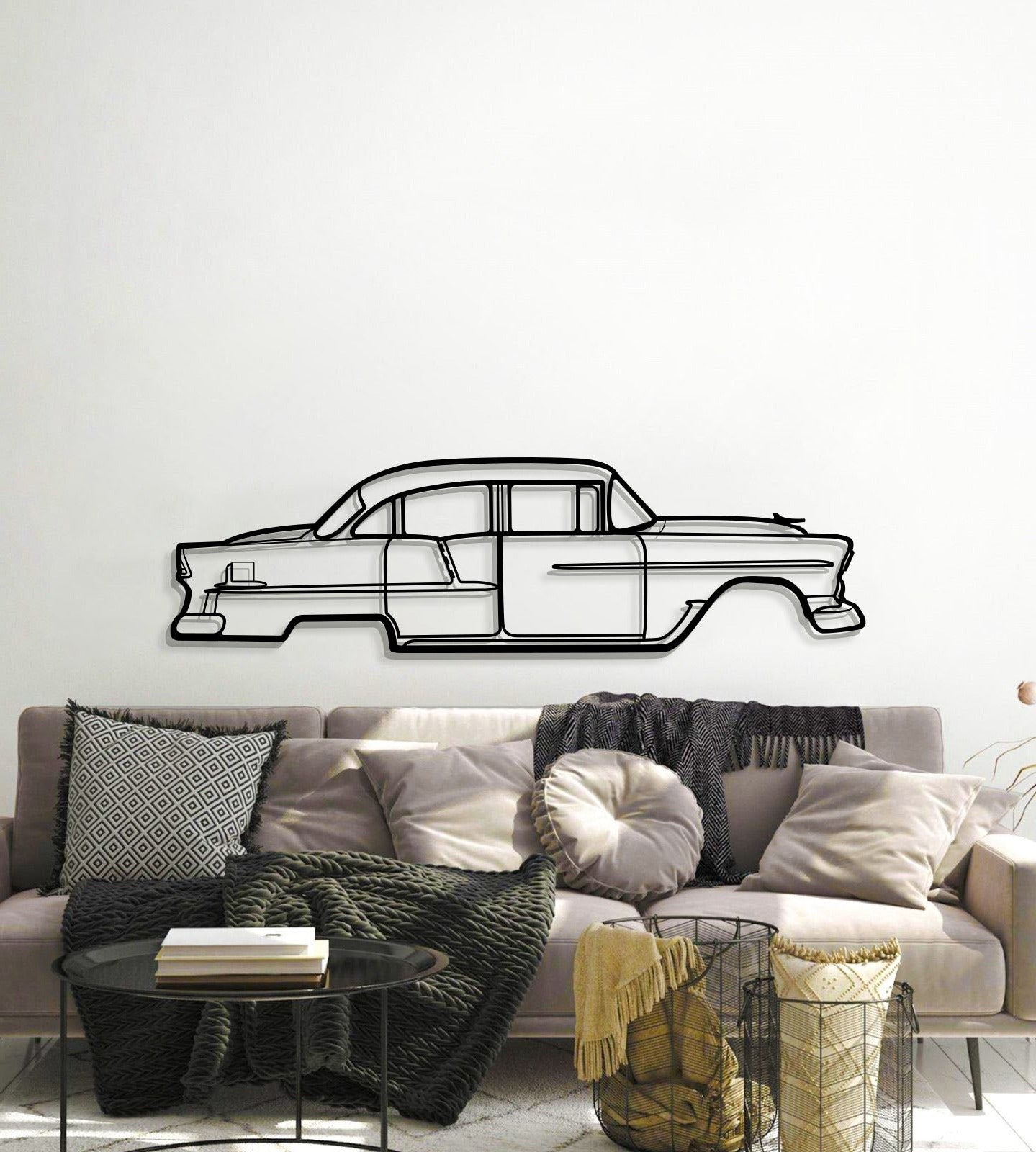 1955 Bel Air Metal Car Wall Art - MT0037