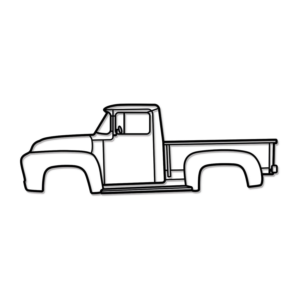 1956 F-100 Metal Car Wall Art - MT0043
