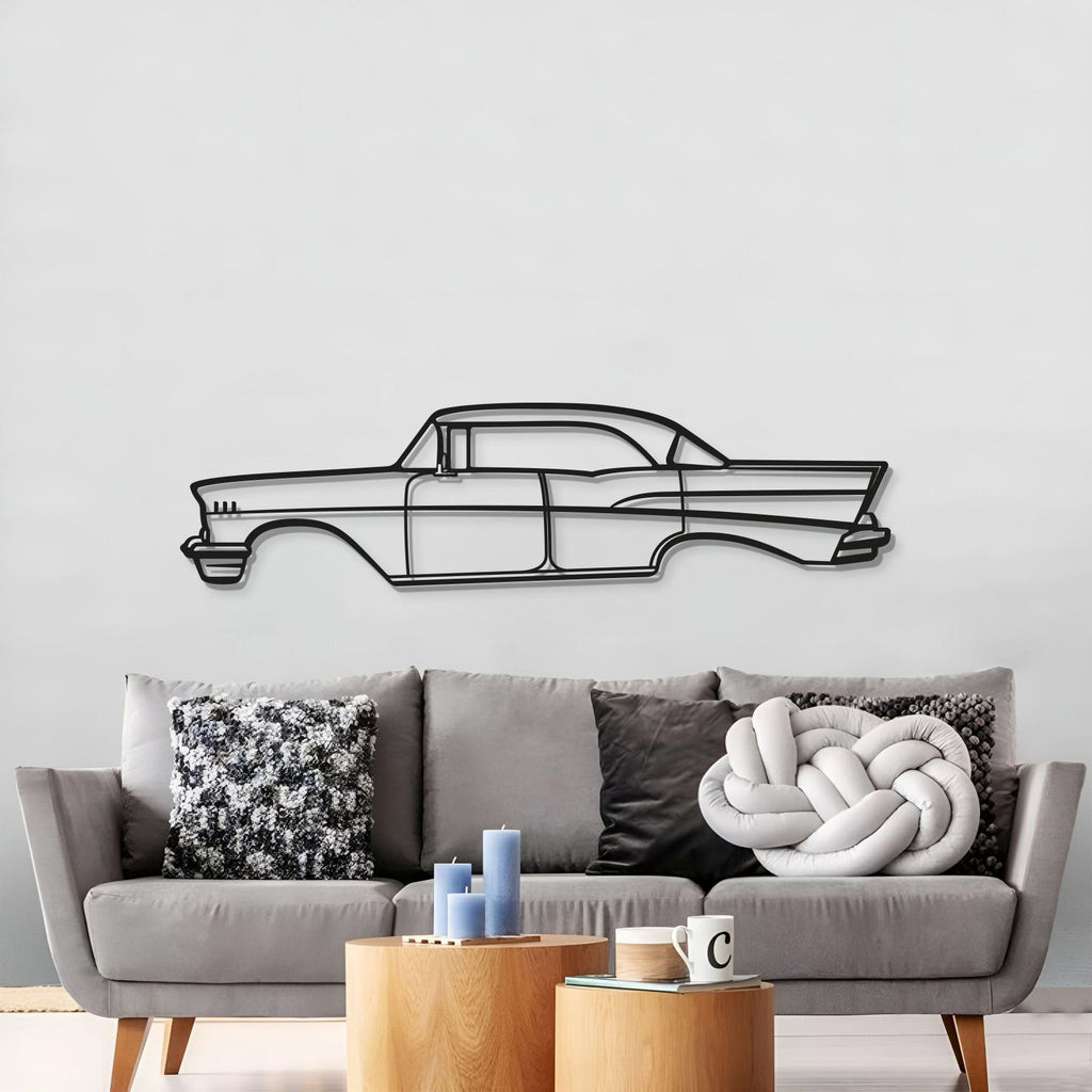 1957 Bel Air Sedan Metal Car Wall Art - MT0048