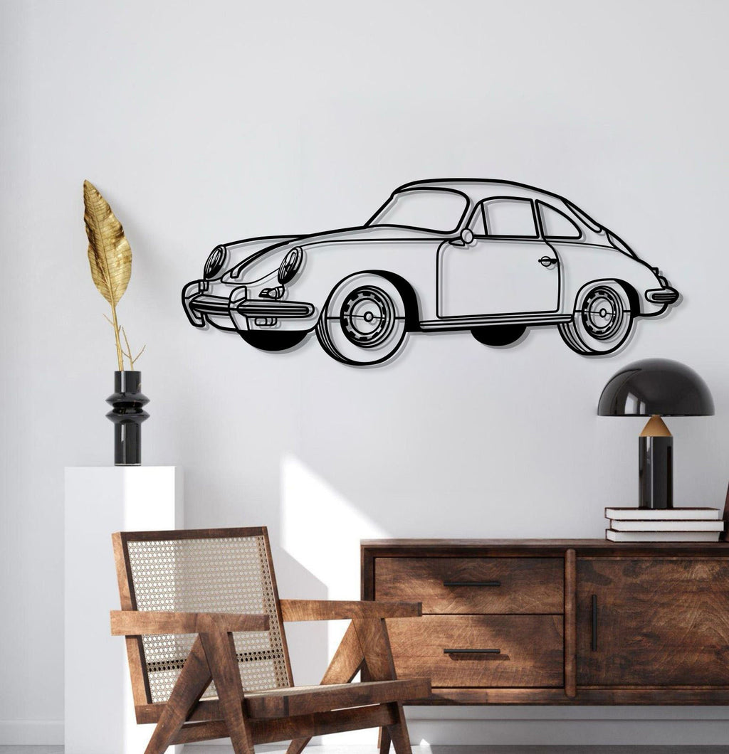 1964 356 SC Perspective Metal Car Wall Art - MT1286