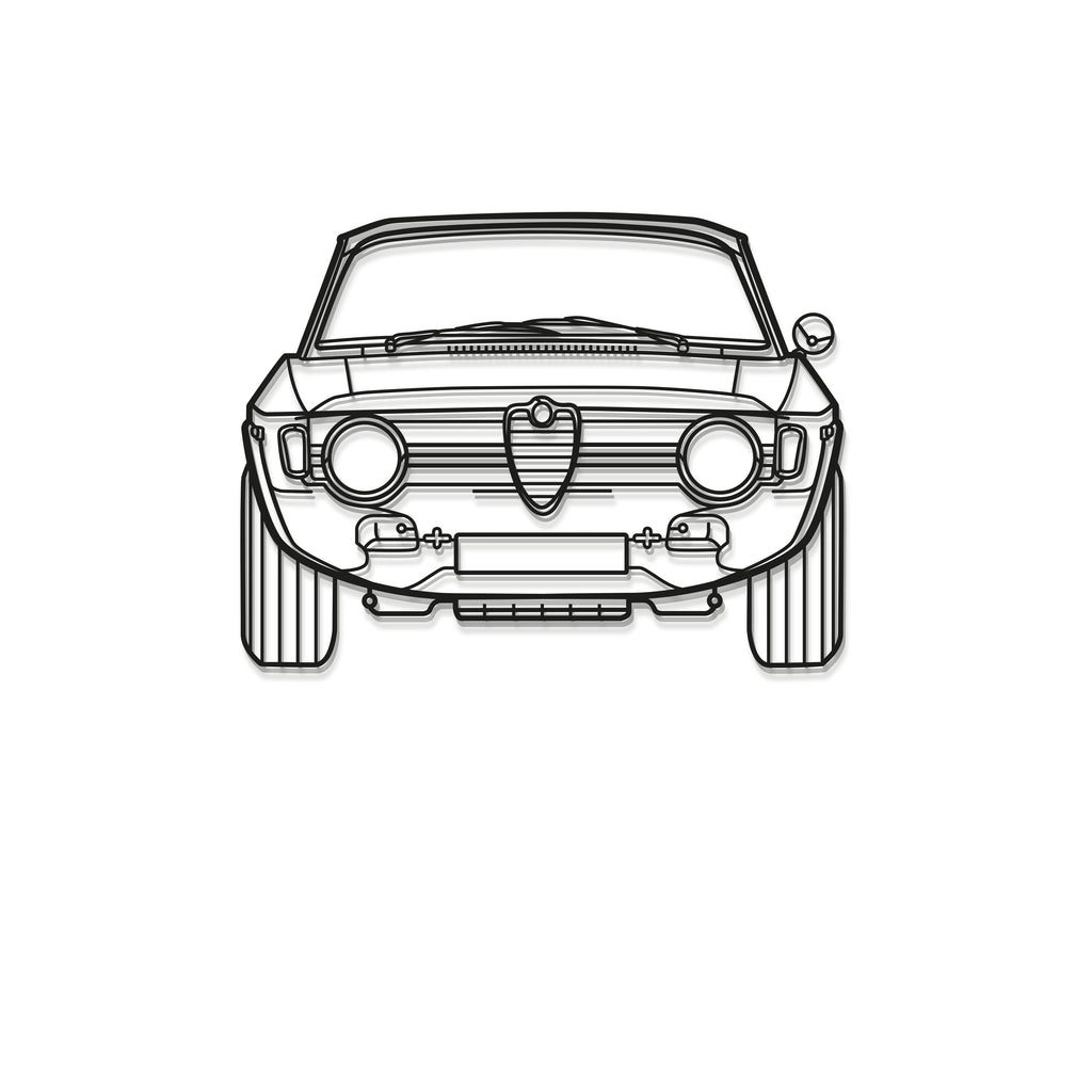 1967 Giulia Front View Metal Car Wall Art - MT0092