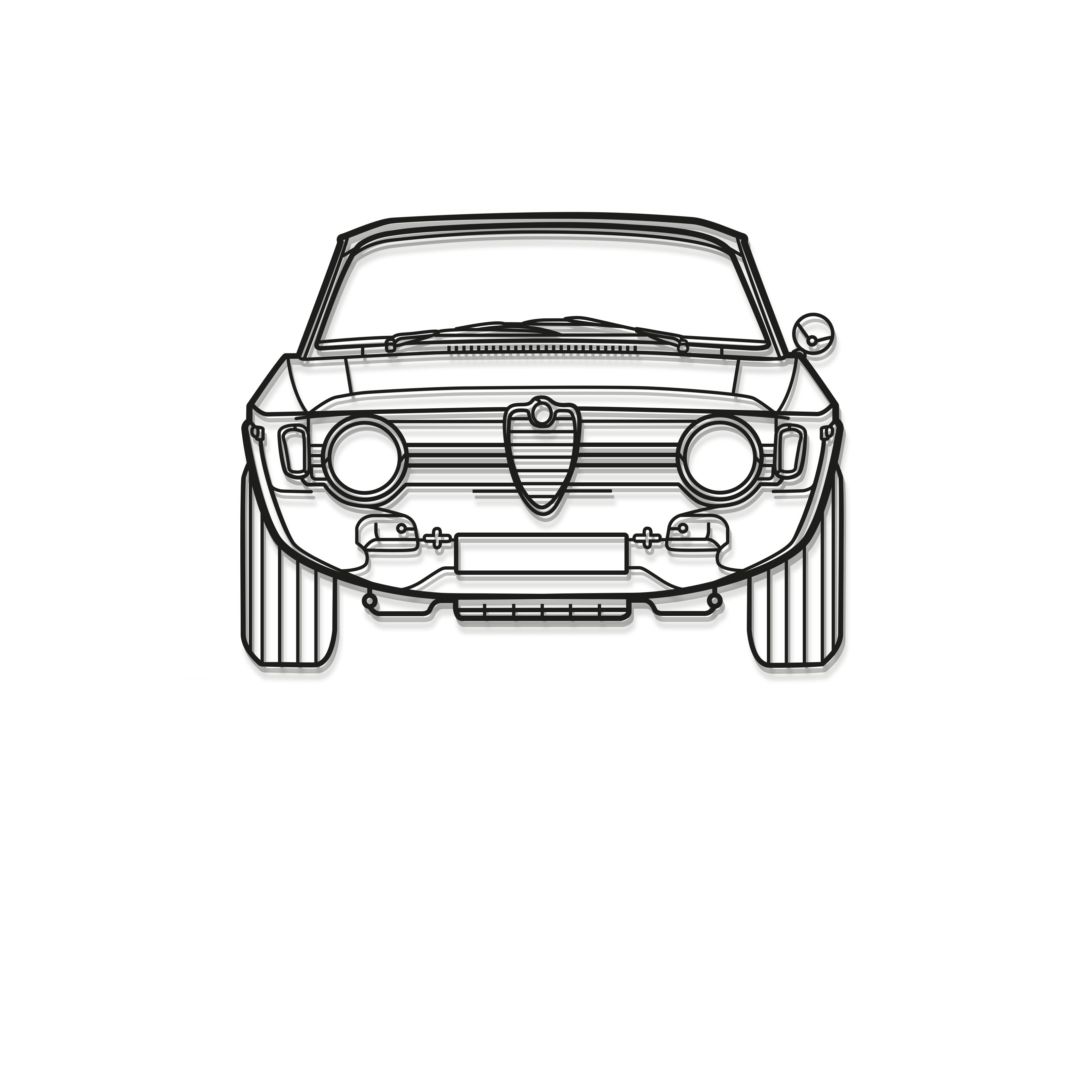 1967 Giulia Front View Metal Car Wall Art - MT0092
