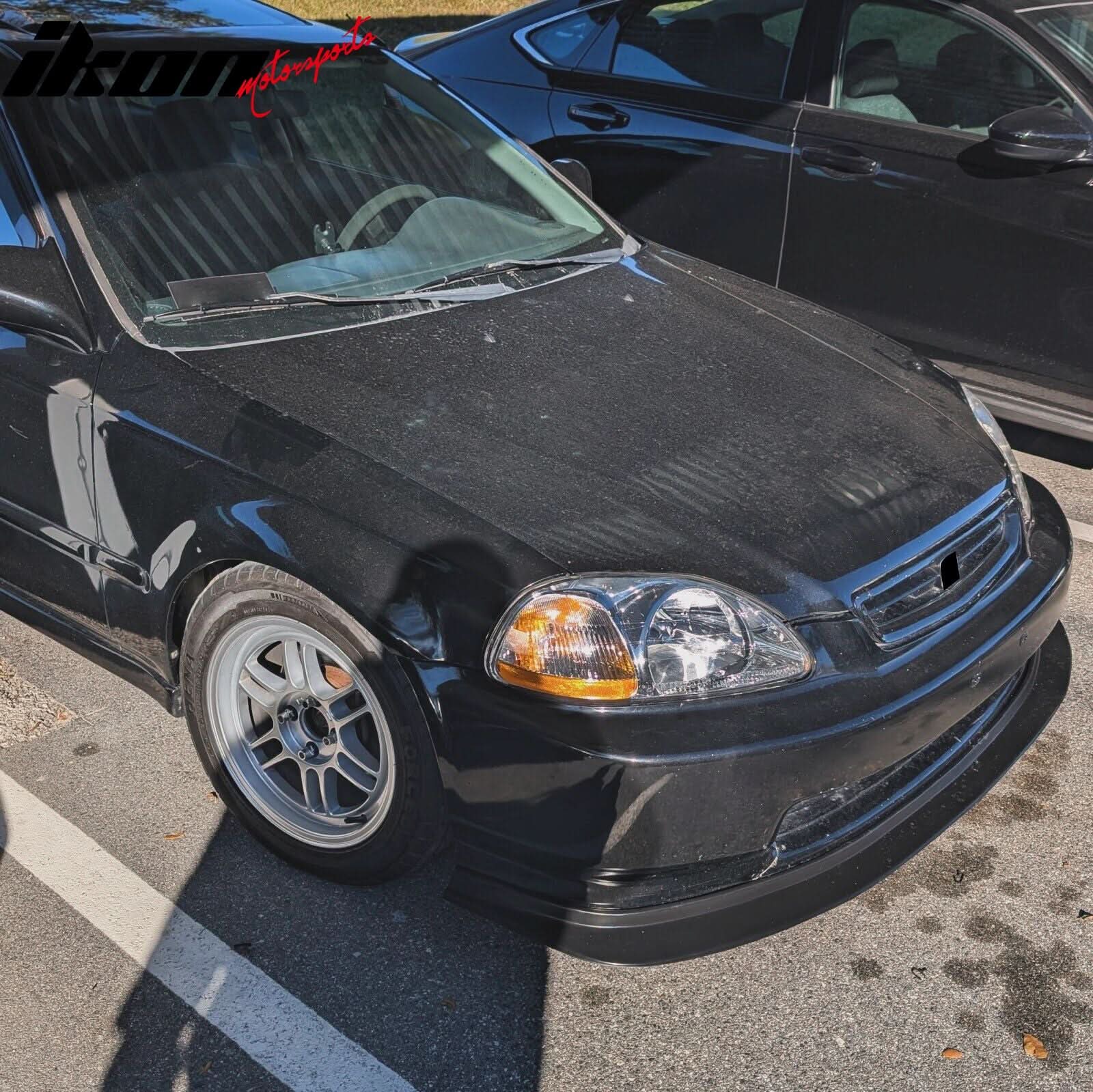 1996-1998 Honda Civic DP Style Unpainted Black Front Bumper Lip Kit PU