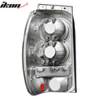1998-2001 Explorer Chrome Clear Lens LED Tail Lights Rear Brake Lamps