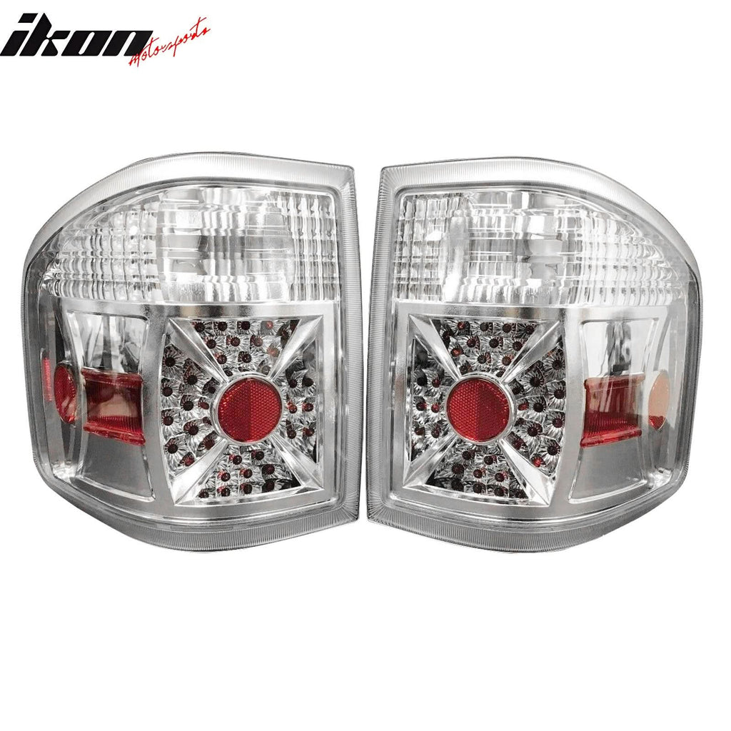 2004-2007 Ford F-150 Chrome Clear Lens LED Tail Lights Rear Brake Lamp